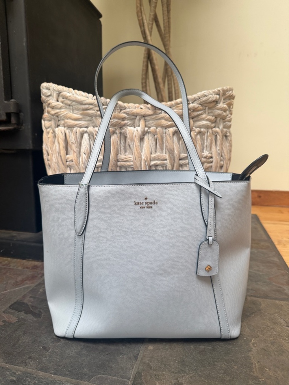 Kate Spade Cara Light Blue Leather Large Tote